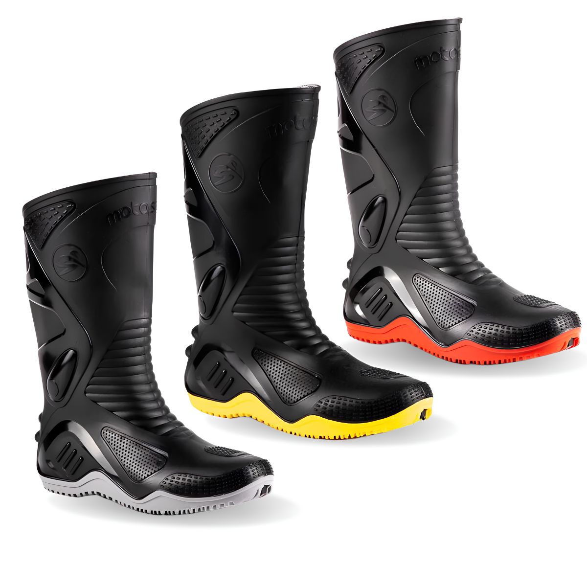 Bota Motociclista de Chuva Impermeável Cano Longo PVC Motosafe