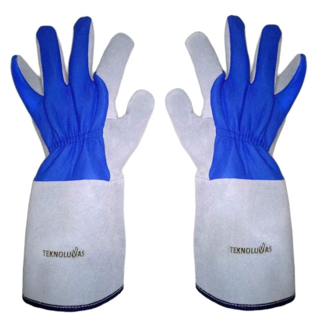 Luva de Raspa Mult-Tek com Dorso em Nylon P. 15 - Teknoluvas
