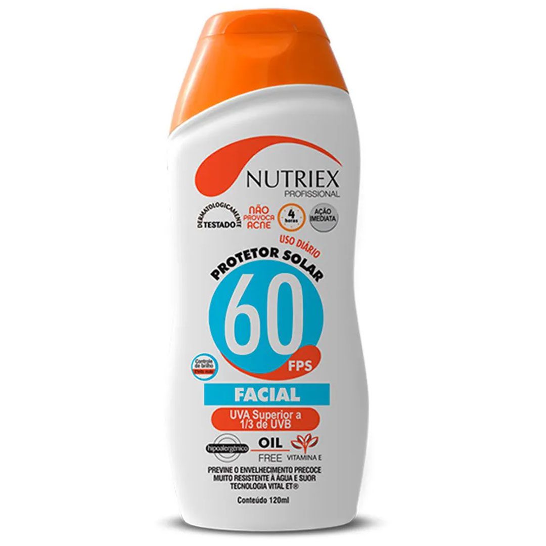 Protetor Solar Facial FPS 60 Nutriex 120ml
