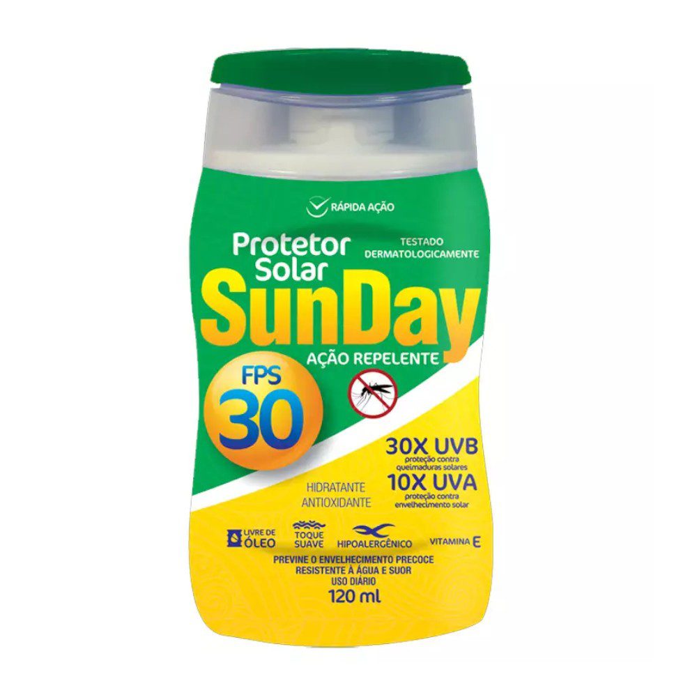 Protetor Solar FPS 30 com Repelente Sunday 120ml